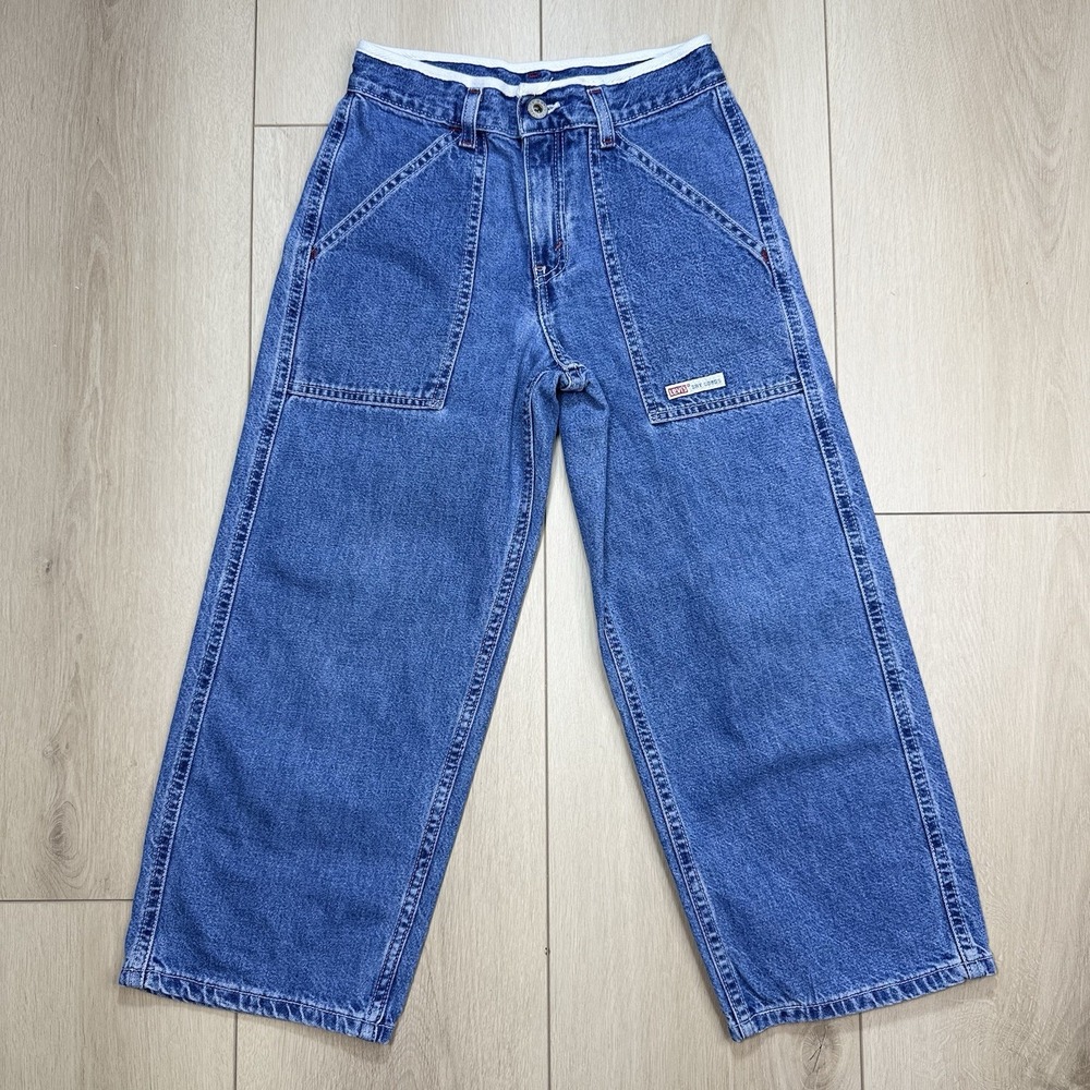 VTG Y2K Levi's Dry Goods‎ Carpenter Jeans Kids 10 Wide Leg Utility Denim Pants